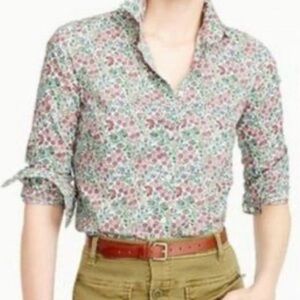 J Crew Liberty London Edit Floral ‘Isborella’ Print Button Down Shirt Si…